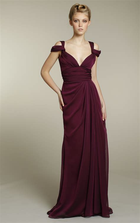 Elegant Maroon Chiffon Bridesmaids Dress