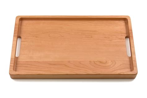 Wood serving tray with lacquer finish