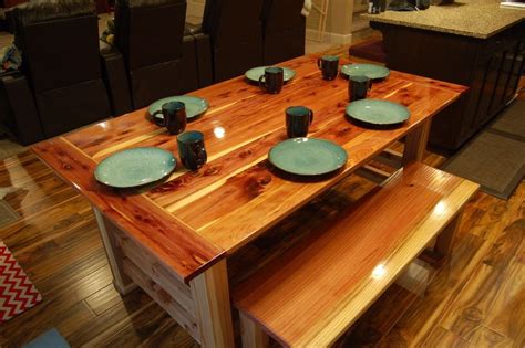 Dining Table Made From Tennessee Red Cedar and 2X6 Redwood Boards | Dream dining room, Rustic ...
