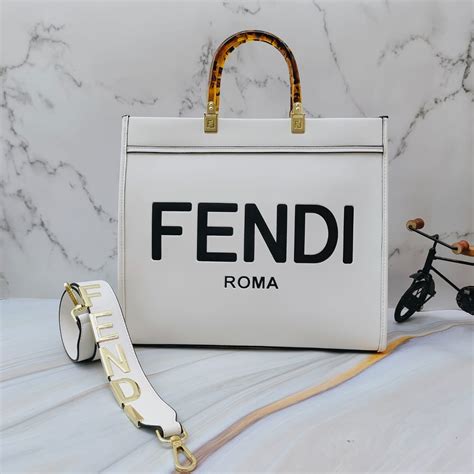 Buy FENDI ROMA SUNSHINE WHITE TOTE BAG - Online