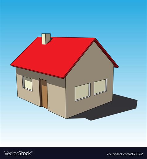 3d image - simple colored isolated house Vector Image