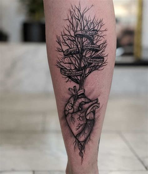 Tree Heart Tattoo, Family Tree Tattoo, Tree Of Life Tattoo, Family Tattoos, Small Tattoos ...