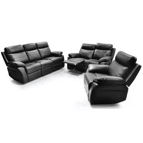 Black Leather Recliner Sofa Set at best price in Bengaluru | ID ...