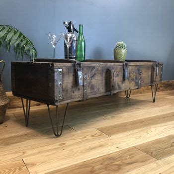 Upcycled Vintage Wooden Trunk Coffee Table | Rustic industrial coffee table, Wooden trunks ...