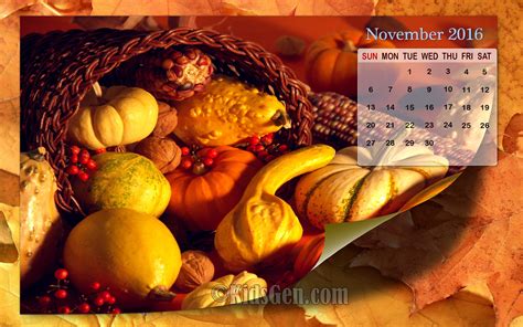 November Background Thanksgiving Calendar - 2560x1600 Wallpaper - teahub.io