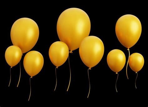 Premium Photo | Balloons gold color metallic balloon party celebration ...