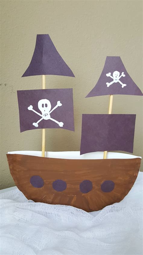 Pirate Ship Paper Plate Craft 3D Project for Kids