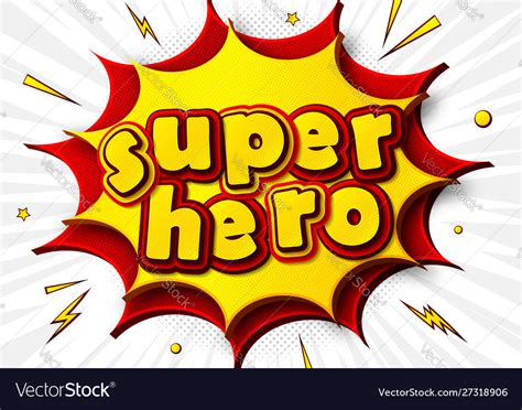 Comic poster with word superhero in pop art style Vector Image