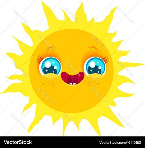 Funny sun with smile Royalty Free Vector Image