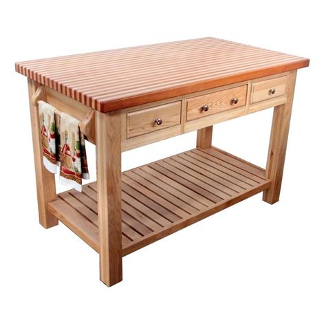 Kitchen Prep Tables Natural Solid Wood Beautiful Kitchen Island Utility ...