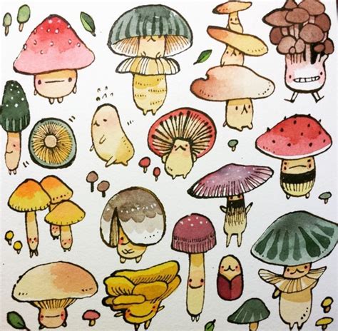 Pin by Laura Haslett on Illustration | Mushroom art, Cute art, Drawings