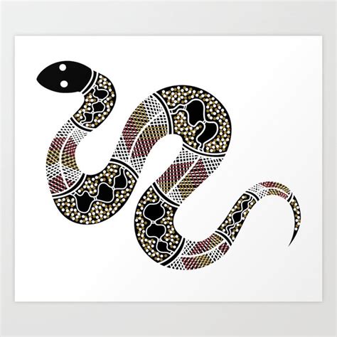 Aboriginal Art - Snake Art Print by Hogarth Arts - Authentic Aboriginal Art | Society6