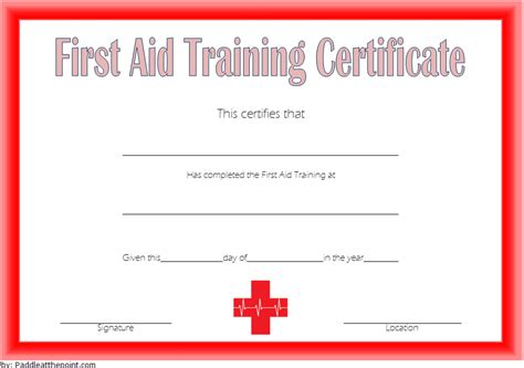 First Aid Training Certificate Template 1 | Paddle Templates