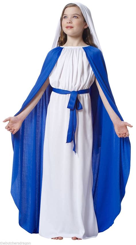 Adult or Childs Virgin Mary Costume Nativity Christmas Ladies Womens Fancy Dress | eBay