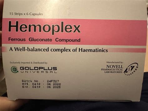 Hemoplex - ferrous gluconate compound, Health & Nutrition, Health Supplements, Vitamins ...