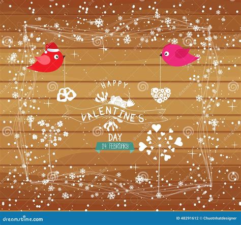 Happy Valentine Card with Bird Stock Vector - Illustration of animals ...