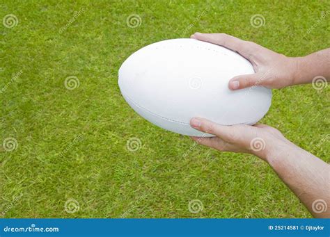 Rugby Player Passing Ball on Rugby Pitch Stock Image - Image of ...