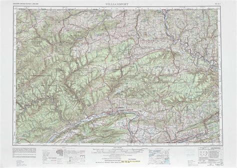 Williamsport topographic map, PA - USGS Topo 1:250,000 scale