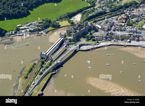 Conwy castle aerial hi-res stock photography and images - Alamy