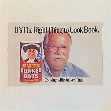 Vintage 1989 Quaker Oats Right Thing to Cook Book Wilford Brimley Color Recipes | eBay