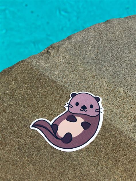 Otter Sticker Waterproof Vinyl Sticker Laptop Sticker Water | Etsy