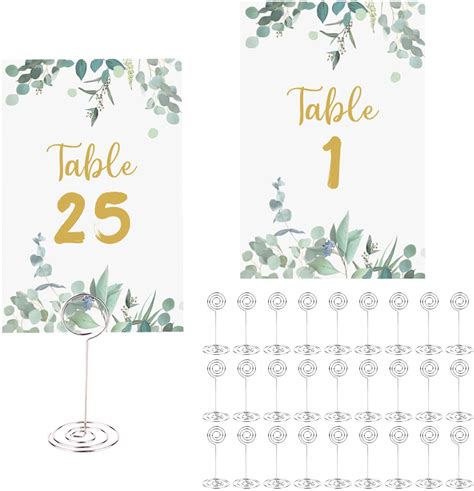 ULELE Wedding Table Numbers 1-25 Plus Head Table Card Double Sided Table Numbers with 26 Pcs ...