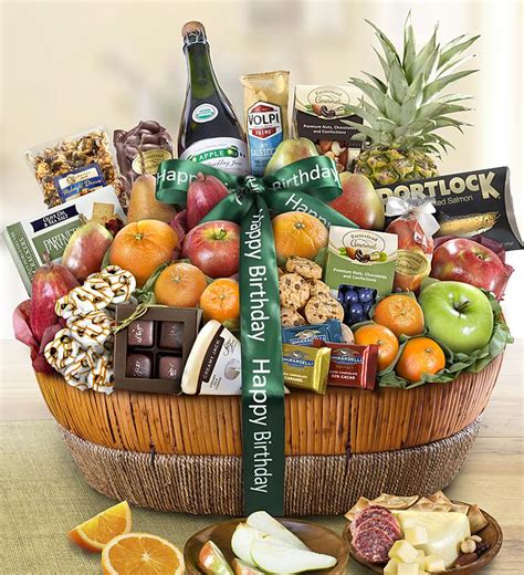 Happy Birthday Fruit & Sweets Gift Basket Grande | 1800Baskets.com