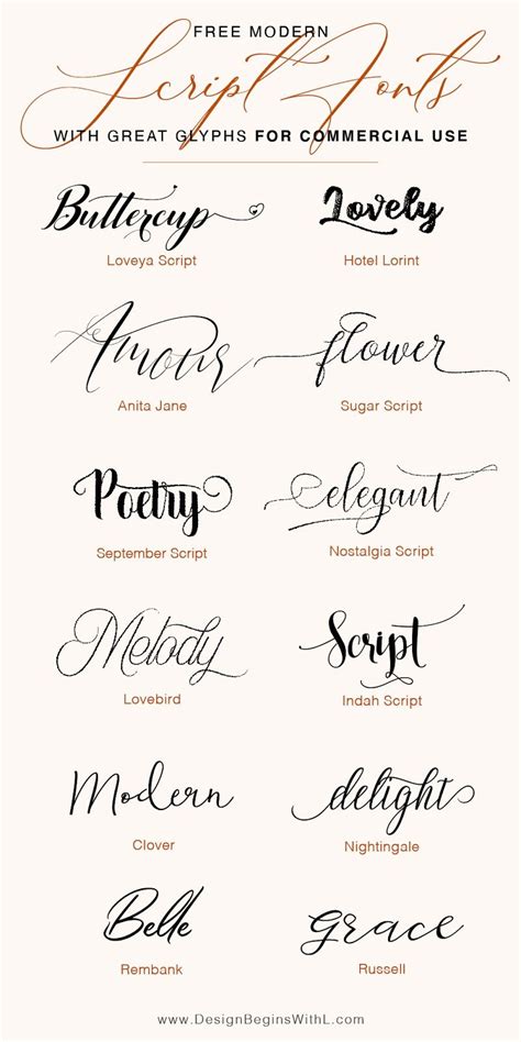 Free Script Fonts with Glyphs for Commercial Use