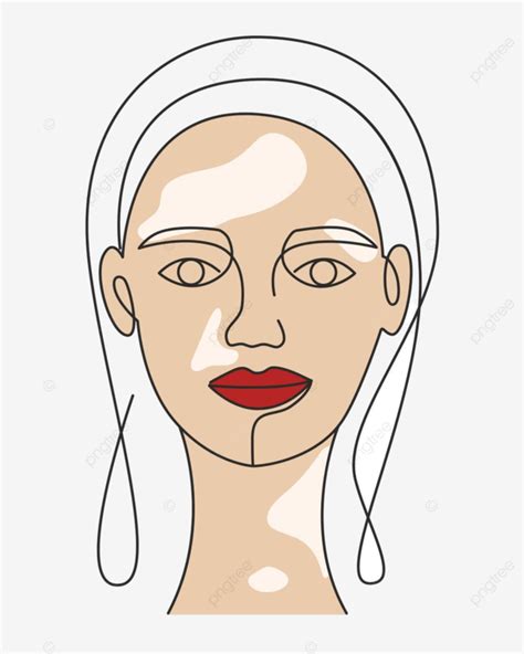 Vitiligo Line Art Portrait Of A Woman With Fair Skin Vector, Head ...