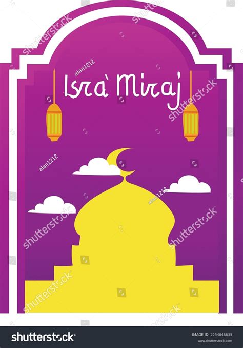 27th Day Rajab Isra Miraj Vector Stock Vector (Royalty Free) 2254048833 ...