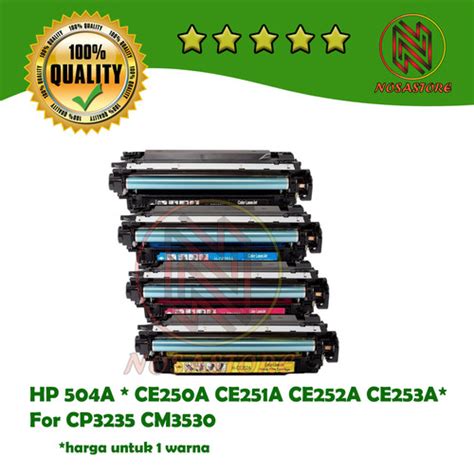 Jual Toner Compatible HP 504A CE250A CE251A CE252A CE253A CM3530 CP3235 ...