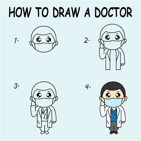 Step by step to draw a Cute Doctor. Drawing tutorial a Cute Doctor ...