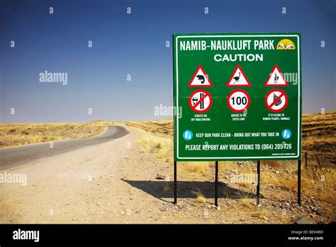 Namibia national park road sign hi-res stock photography and images - Alamy