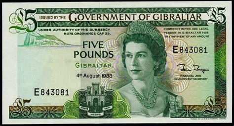 Gibraltar 5 Pounds banknote 1988 Queen Elizabeth II|World Banknotes & Coins Pictures | Old Money ...