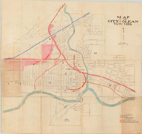 Map of the City of Olean New York | Curtis Wright Maps