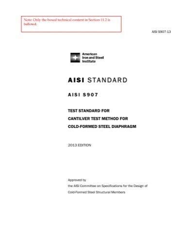 AISI STANDARD - American Iron and Steel Institute