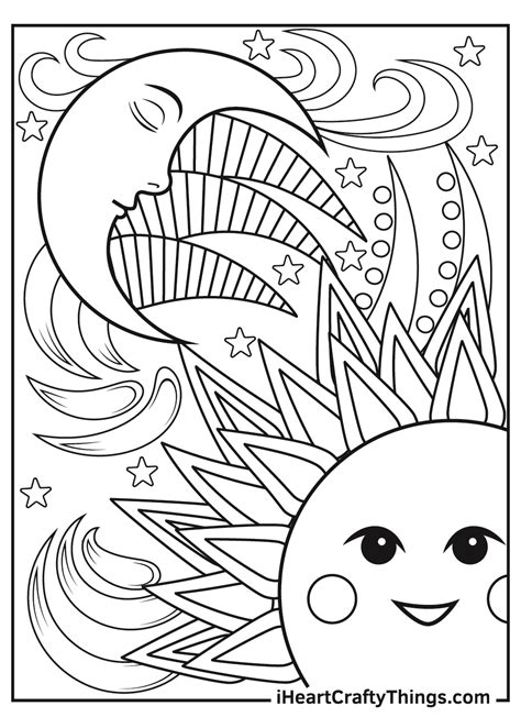 Free Printable Sun And Moon Coloring Pages