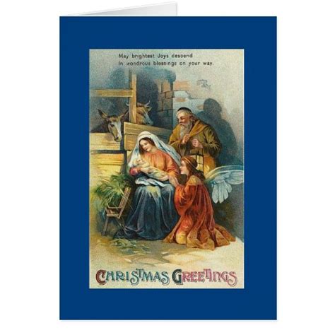 Vintage Christmas Card , Mary , Joseph, Baby Jesus | Zazzle