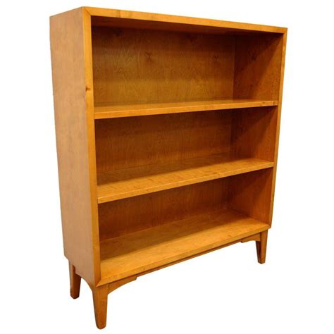 Swedish Art Moderne Golden Flame Birch Bookcase For Sale at 1stDibs