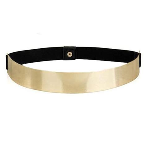 Sexy Lady Gold belt for Women Elastic Mirror Metal Waist Belt Metallic ...