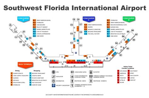 Southwest Florida International Airport Map - Florida Airports Map ...