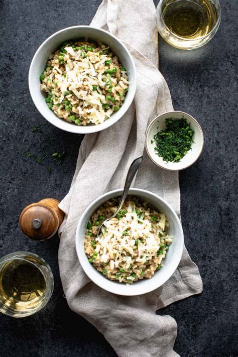 Brown Rice Risotto with Peas - Healthy Seasonal Recipes