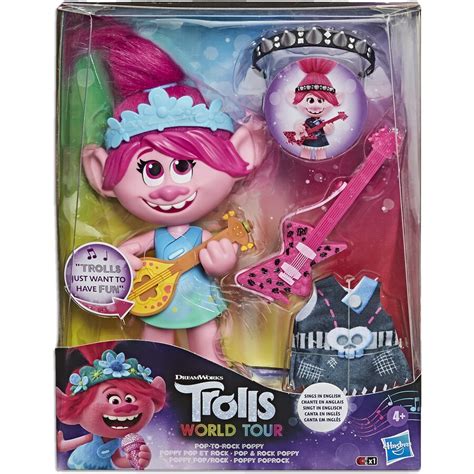 Trolls 2 World Tour Pop To Rock Poppy Singing Doll | BIG W