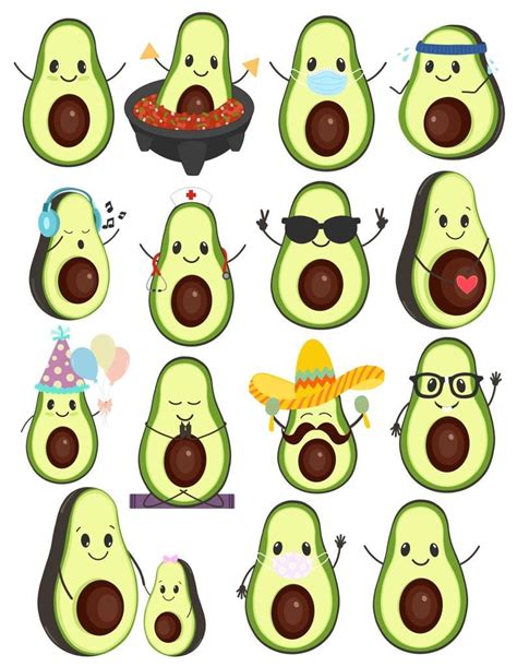 Cute Avocado Digital Planner Stickers | Goodnotes Stickers | Digital Journal Stickers | Cute ...