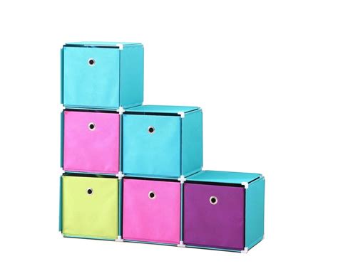 Stackable Storage Cubes, Storage Cabinet with 6 Storage Bins, Polyester Canvas | eBay