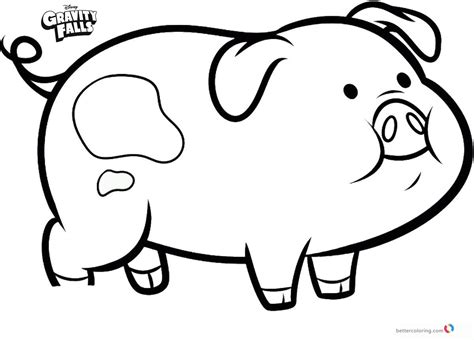 Gravity Falls coloring pages Pig Waddles - Free Printable Coloring Pages