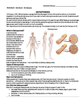 Skeletal System: Osteoporosis by Bringing Science to Life | TpT