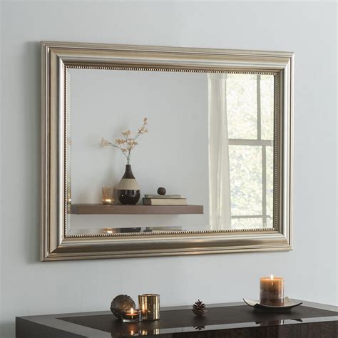 YG312 Gold modern rectangle wall framed mirror with beaded design on internal frame | Mirrors ...