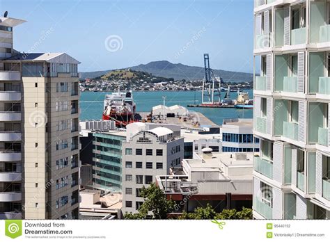 View from a Hotel Room in Auckland, New Zealand on Harbour Editorial ...