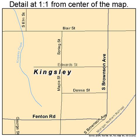 Kingsley Michigan Street Map 2643340